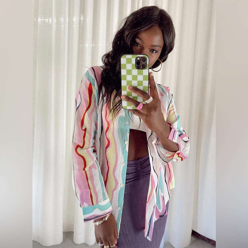 Colorful Striped Button-Up Shirt - Picture 3 of 8
